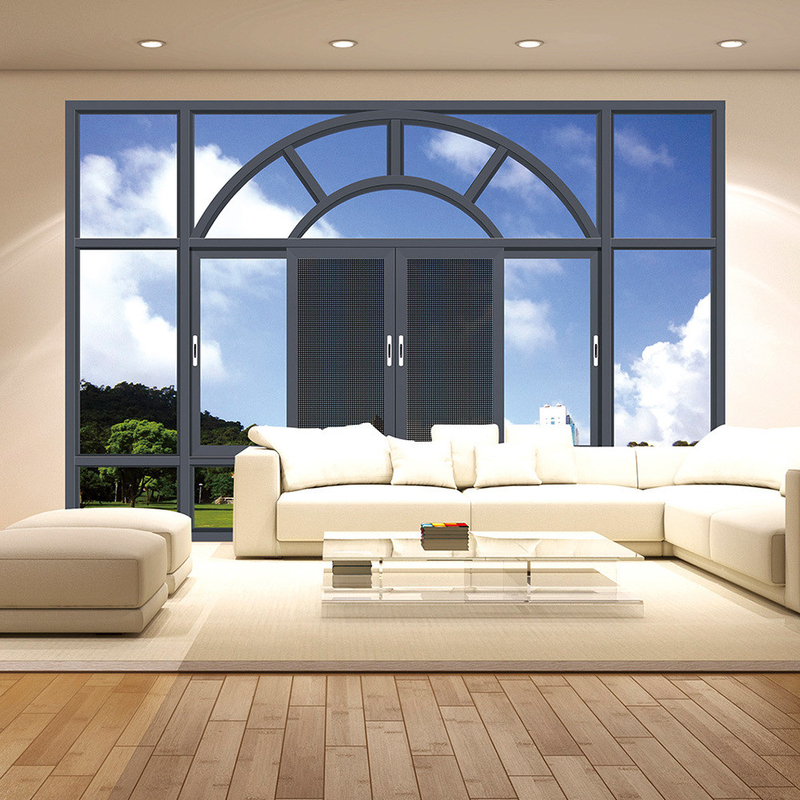 Нержавеющая сталь Screen Netting Tempered Glass In Swing Casement Окна с восьмисторонним уплотнением