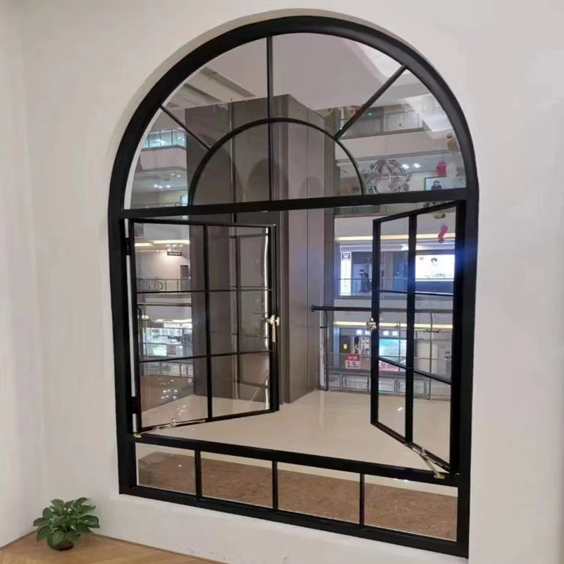 Custom Design Louver Curtain Type French Aluminum Window с аркой двери и окна