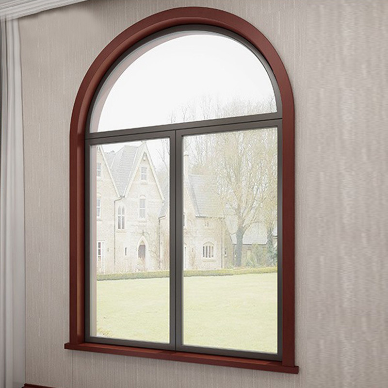 Custom Design Louver Curtain Type French Aluminum Window с аркой двери и окна