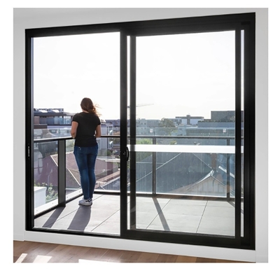 Wide Frame Double Glazed Sliding Door And Minimalist Design Style With Aluminum Alloy
